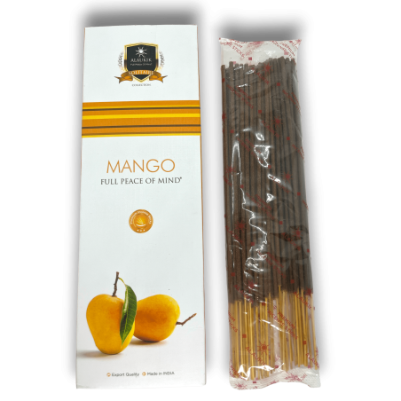 Incienso Alaukik Mango Paquete Grande 90gr - 55-65 varillas - Hecho en India