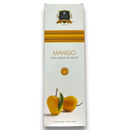 Incienso Alaukik Mango Paquete Grande 90gr - 55-65 varillas - Hecho en India