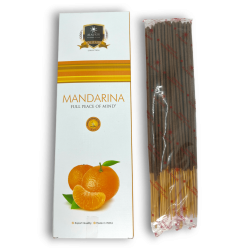 Incenso al mandarino Alaukik - Mandarino - Confezione grande 90gr - 55-65 bastoncini - Prodotto in India