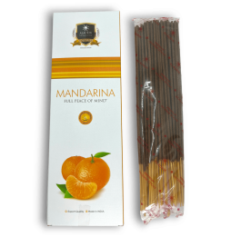 Incenso Alaukik Mandarin Tangerine - Tangerina - Embalagem grande 90gr - 55-65 varetas - Fabricado na Índia