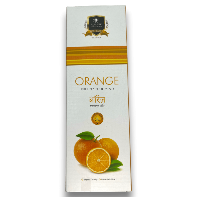 Alaukik Incense Orange - Orange - Large Pack 90gr - 55-65 sticks - Made in India-ALAUKIK INCENSE-HOSTENATURA