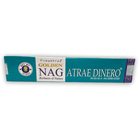 Incienso Atrae Dinero GOLDEN NAG Attract Money Masala Agarbathi - 1 cajetilla de 15gr.
