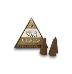GOLDEN NAG Chandan Backflow Cones - Blackflow Incense Cones - 10 kono