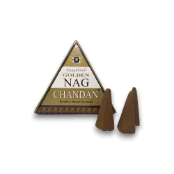 GOLDEN NAG Chandan Reflux Cones - Blackflow Incense Cones - 10 cones