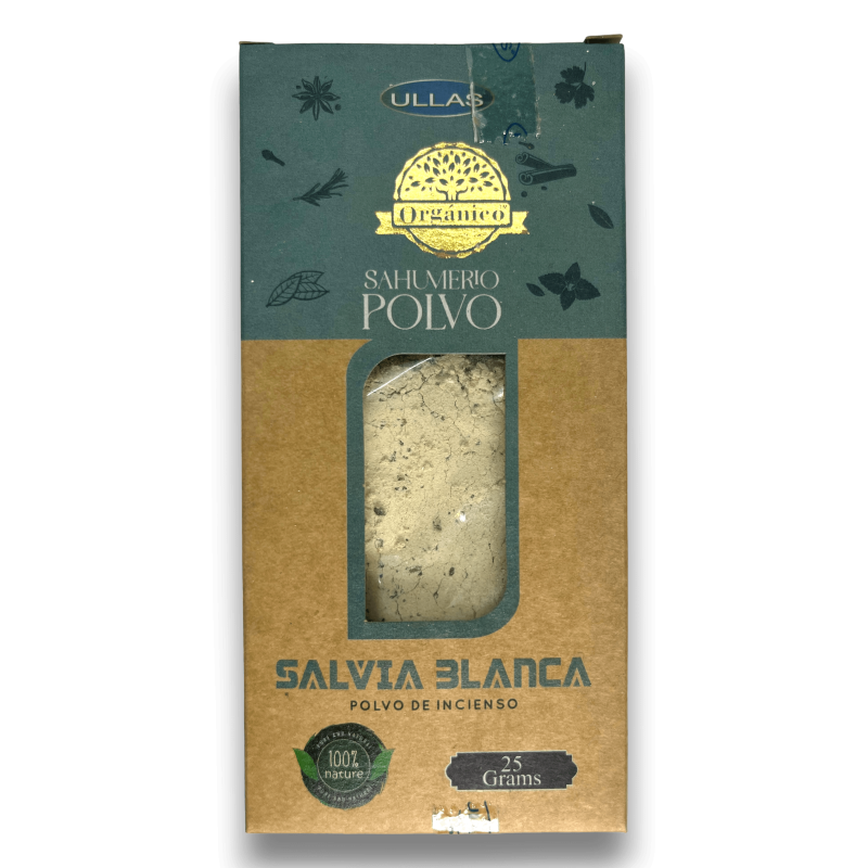 Encens en Pols Salvia Blanca ULLAS - 25 grams-ENCENS ORGÀNIC ULLAS-HOSTENATURA