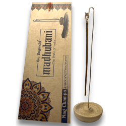 Corda de incenso Nag Champa Madhubani Sri Sugandhi - Corda de incenso com suporte - Qualidade Premium