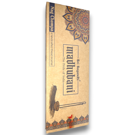 Räucherstäbchen Seil Nag Champa Madhubani Sri Sugandhi - Räucherseil mit Ständer - Premium Qualität