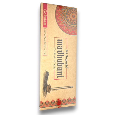 Corda di incenso Gokulam Madhubani Sri Sugandhi rosa - Corda di incenso con supporto - Qualità Premium