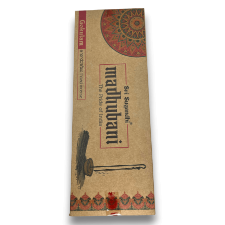Gokulam Madhubani Sri Sugandhi Corde d’Encens Rose - Corde d’Encens avec Support - Qualité Premium