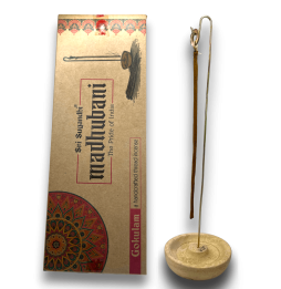 Corde d'encens Gokulam Madhubani Sri Sugandhi Rose - Corde d'encens avec support - Qualité Premium