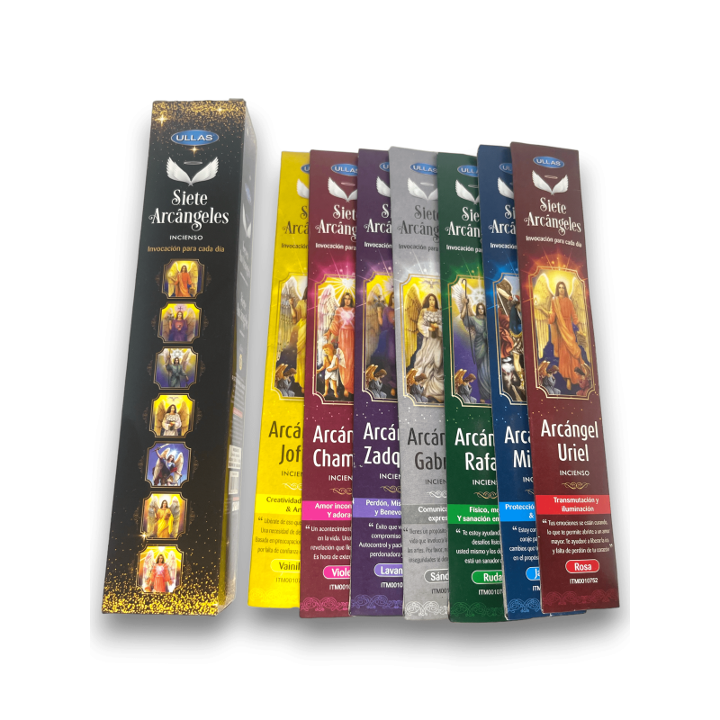 Incense Seven Archangels ULLAS 7 Archangels - 7 packs of 5 incense sticks-ORGANIC INCENSE ULLAS-HOSTENATURA