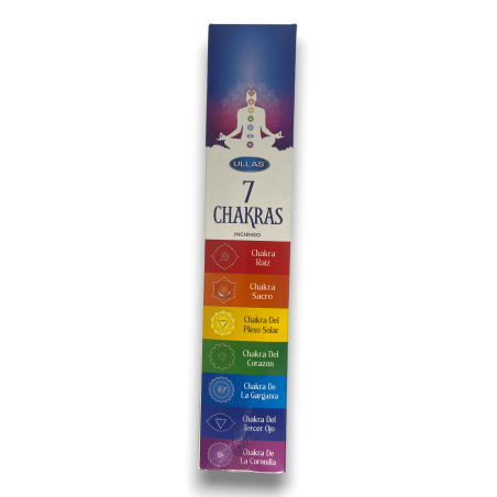 Incienso Siete Chakras ULLAS 7 Chakras - 7 paquetes de 5 barritas de incienso