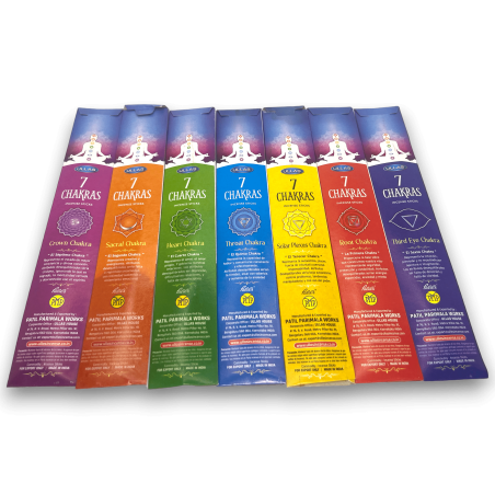 Sju Chakras Rökelse ULLAS 7 Chakras - 7 paket med 5 rökelsepinnar