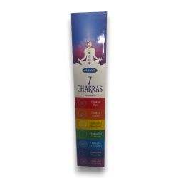 Encens Sept Chakras ULLAS 7 Chakras - 7 paquets de 5 bâtonnets d’encens