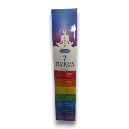 Incienso Siete Chakras ULLAS 7 Chakras - 7 paquetes de 5 barritas de incienso