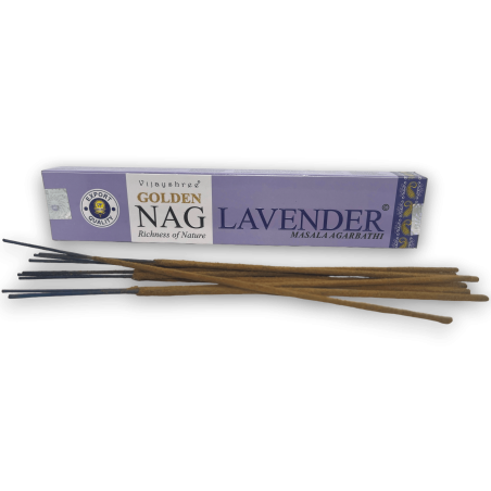Incienso Lavanda GOLDEN NAG Lavander Vijayshree Fragance - 1 Cajetilla de 15gr.