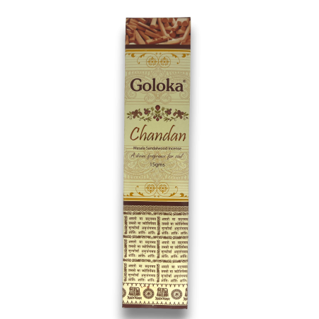 Incienso Goloka Chandan Masala Sandalwood Incense - 1 cajetilla de 15gr.