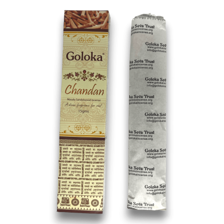 Incienso Goloka Chandan Masala Sandalwood Incense - 1 cajetilla de 15gr.
