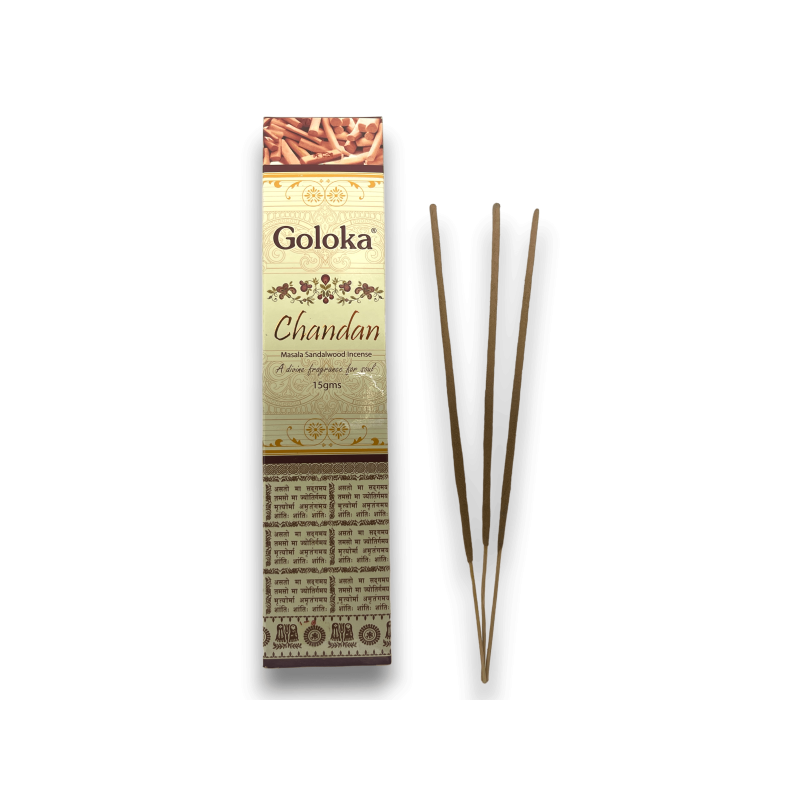 Encens au bois de santal Goloka Chandan Masala - 1 paquet de 15gr.-ENCENS GOLOKA-HOSTENATURA