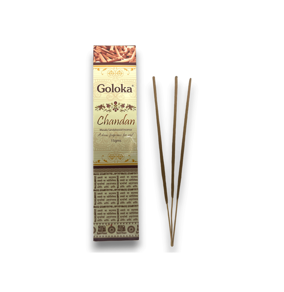 Incienso Goloka Chandan Masala Sandalwood Incense - 1 cajetilla de 15gr.