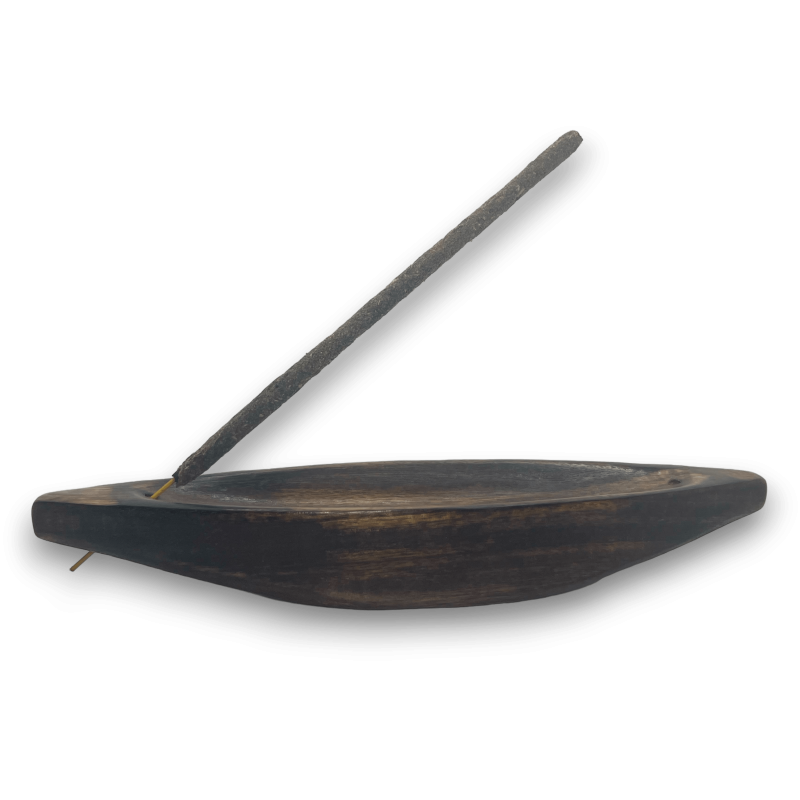 Artisan Teak Wood Incense Holder HOSTENATURA - 26.5x5.5x3.5cm-INCENSE BURNERS-HOSTENATURA