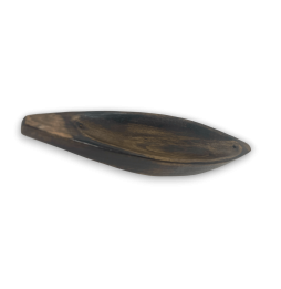HOSTENATURA Portaincenso de canoa de madeira de teca artesanal - 26,5x5,5x3,5cm