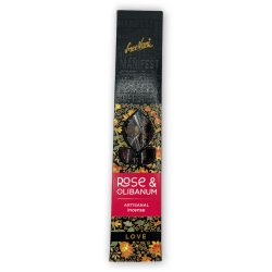 Pink Incense and Frankincense Love Manifest Sree Vani Love Rose & Olibanum - Artisan Incense - 4 thick bars Extra quality