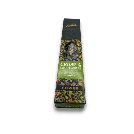 Incienso Cedro y Hierba Dulce Energía Manifest Sree Vani Power Cedar & Sweet-Grass - Incienso Artesanal - 4 barritas gruesas