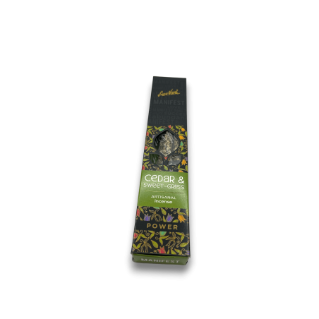 Incienso Cedro y Hierba Dulce Energía Manifest Sree Vani Power Cedar & Sweet-Grass - Incienso Artesanal - 4 barritas gruesas