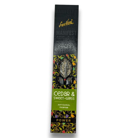 Incienso Cedro y Hierba Dulce Energía Manifest Sree Vani Power Cedar & Sweet-Grass - Incienso Artesanal - 4 barritas gruesas