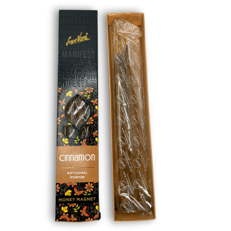 Incienso Canela Imán Dinero Manifest Sree Vani Cinnamon Money Magnet - Incienso Artesanal - 4 barritas gruesas