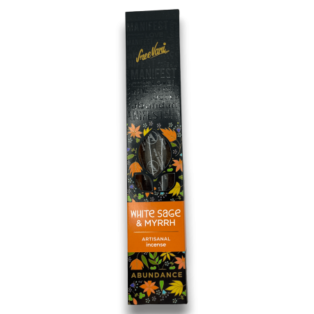 Incienso Salvia Blanca y Mirra Abundancia Manifest Sree Vani White Sage & Myrrh Abundance - Incienso Artesanal - 4 barritas