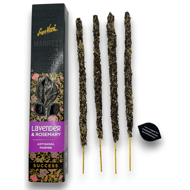 Lavender and Rosemary Incense Success Manifest Sree Vani Lavander & Rosemary Success - Artisan Incense - 4 bars-MANIFEST SREE VANI INCENSES-HOSTENATURA