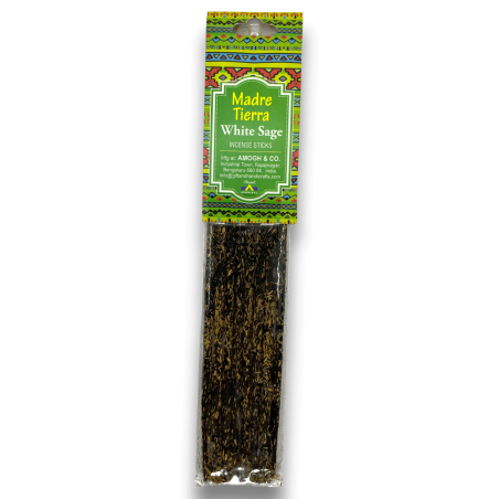 Natural Organic White Sage Incense MOTHER EARTH Amogh White Sage - 1 Pack of 8 bars