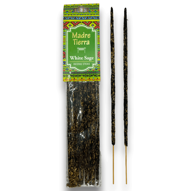 MÃE TERRA Amogh Sálvia Branca Incenso Natural Orgânico de Sálvia Branca - 1 pacote de 8 palitos-MÃE TERRA AMOGH CO INCENSOS-HOSTENATURA