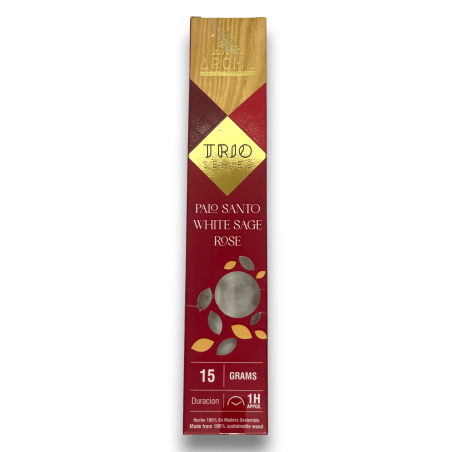 Incense AROMA Trio Palo Santo, White Sage and Rose - Trio Series 1 pack 15gr.