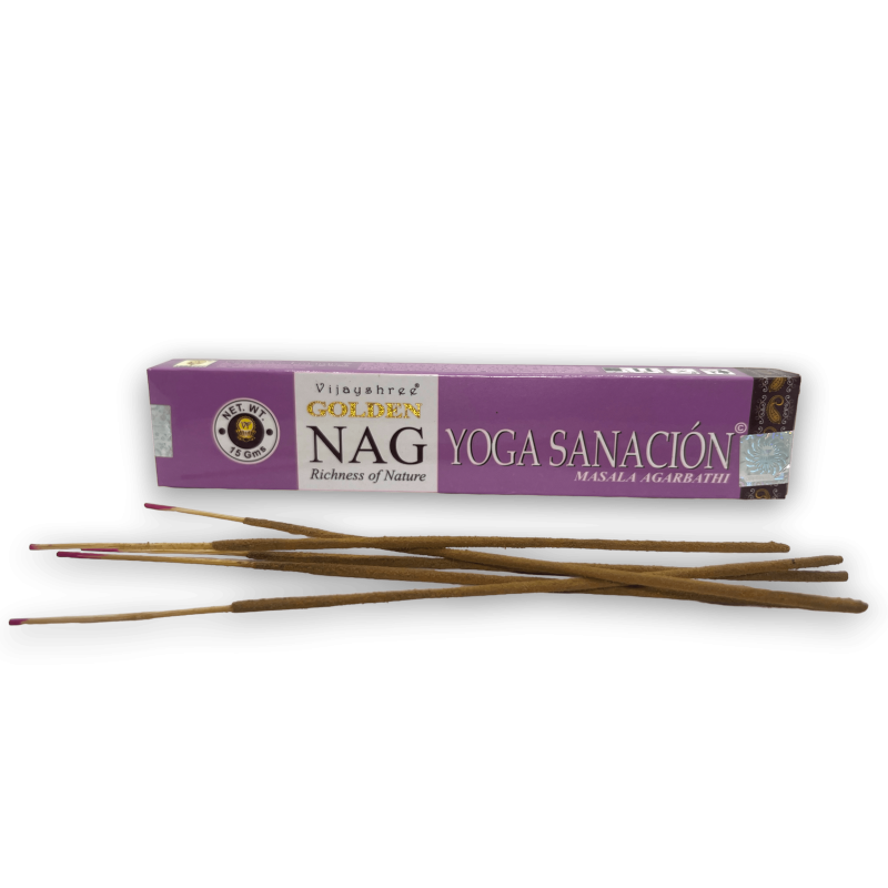 Encens Yoga Healing GOLDEN NAG Yoga Healing Vijayshree Fragrance - 1 Paquet de 15gr.-ENCENS DORÉ-HOSTENATURA