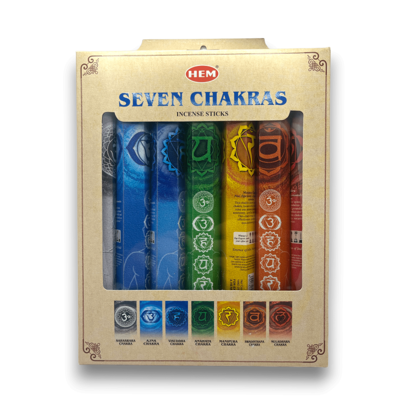 Conjunto de incenso HEM 7 Chakras Seven Chakras - 7 pacotes de 20 bastões-INCENSOS HEM-HOSTENATURA