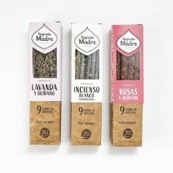 Pack 3 Incense Natural Herbal Line Sagrada Madre: Lavender and Frankincense, White Incense and Roses and Frankincense