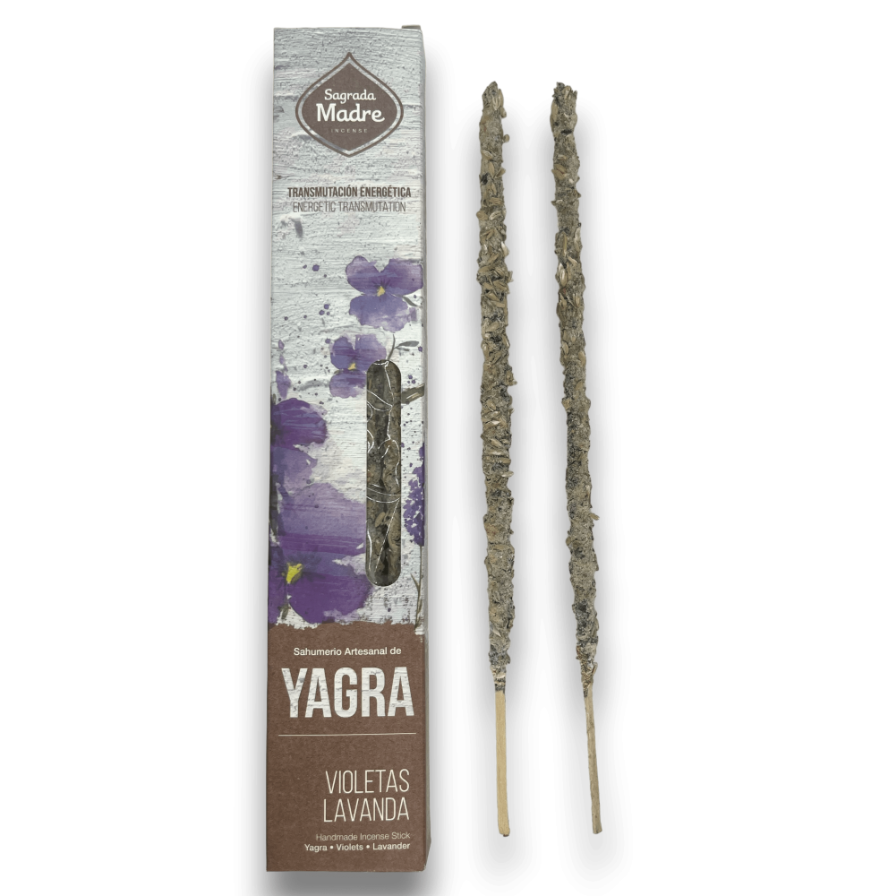 Yagra Rökelse Violer Lavendel Heliga Moder Handgjorda Sahumerio