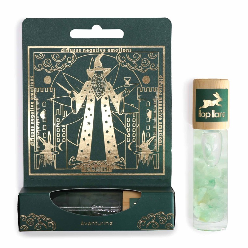 Roll On Hop Hare from Tarot The Magician Green Aventurine - Essential Oils-ROLL ON HOP HARE ESSENTIAL OILS WITH MINERALS-HOSTENATURA