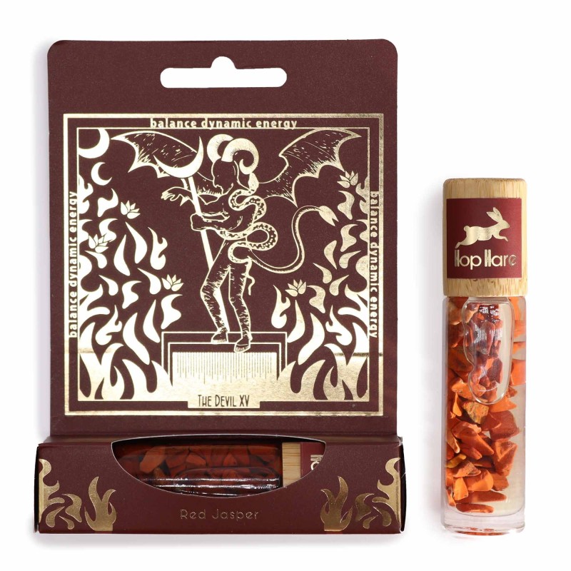 Roll On Hop Hare Tarot The Devil Red Jasper - Essential Oils-ROLL ON HOP HARE ESSENTIAL OILS WITH MINERALS-HOSTENATURA