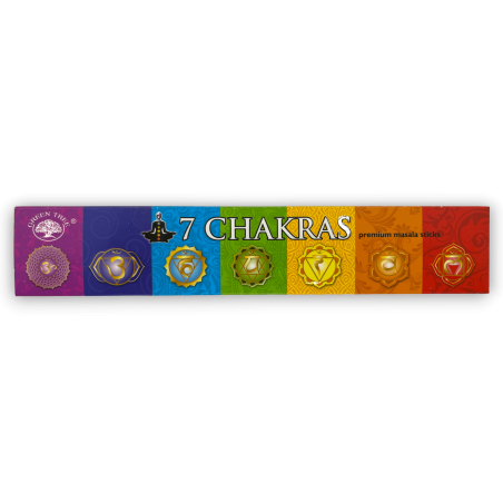 Incienso 7 Chakras Green Tree - Premium Masala Sticks - 1 cajetilla de 15gr.