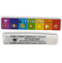 Green Tree 7 Chakra Incense - Premium Masala Sticks - 1 box of 15gr.
