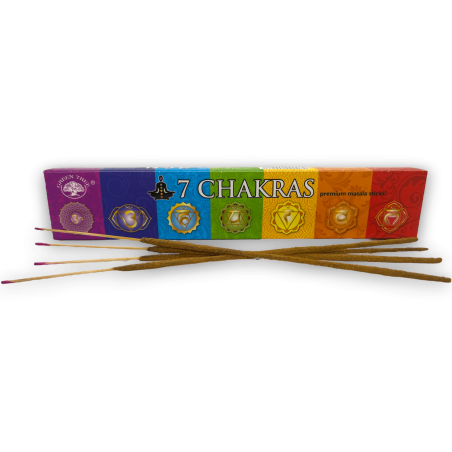 Incienso 7 Chakras Green Tree - Premium Masala Sticks - 1 cajetilla de 15gr.