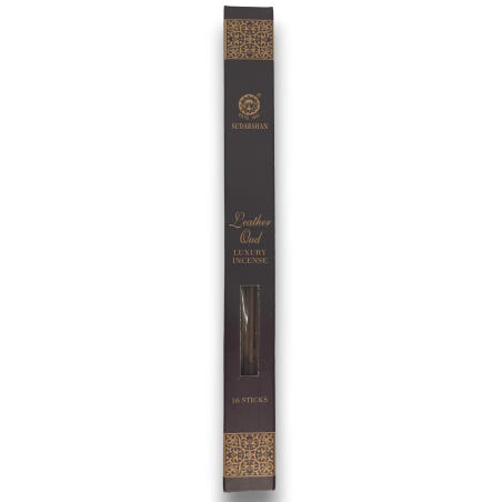 Incienso Leather Oud Sudarshan Luxury Incense - 16 barritas