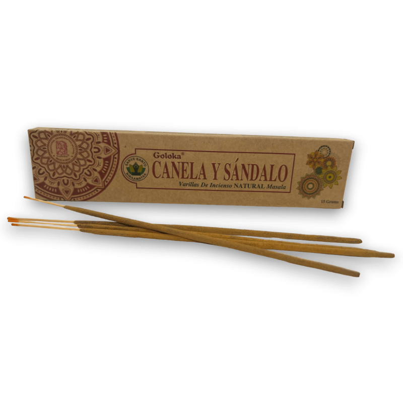 Cinnamon & Sandalwood Organic Incense GOLOKA Cinnamon & Sandalwood - Natural Masala Incense - 1 pack of 15gr-GOLOKA INCENSES-HOSTENATURA