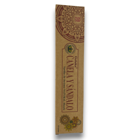 Cinnamon & Sandalwood Organic Incense GOLOKA Cinnamon & Sandalwood - Natural Masala Incense - 1 pack of 15gr