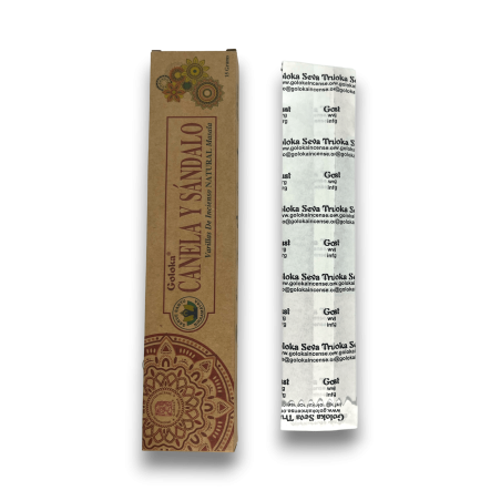 Encens Canyella i Sàndal Orgànic GOLOKA Cinnamon & Sandalwood - Natural Masala Incense - 1 paquet de 15gr