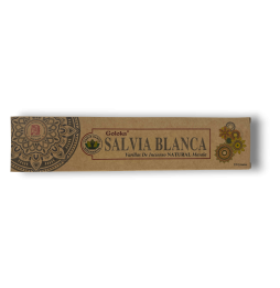 GOLOKA Vit Salvia Ekologisk Vit Salvia Rökelse - Naturlig Masala Rökelse - 1 ask med 15gr
